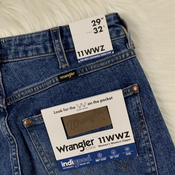 Wrangler Icon Crop Denim Jeans Indigood 11WWZ - Picture 9 of 9